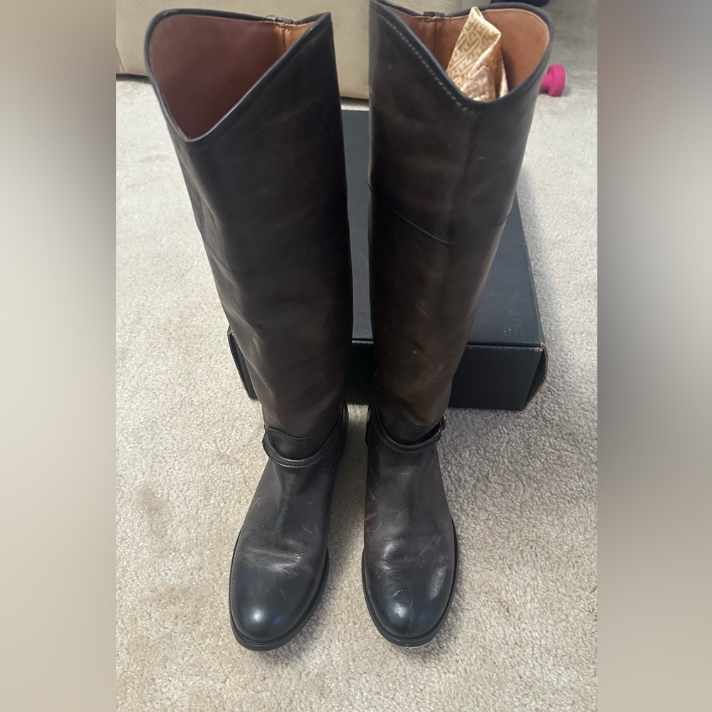 Frye Melissa Seam Tall Boots - Slate Color Size 8